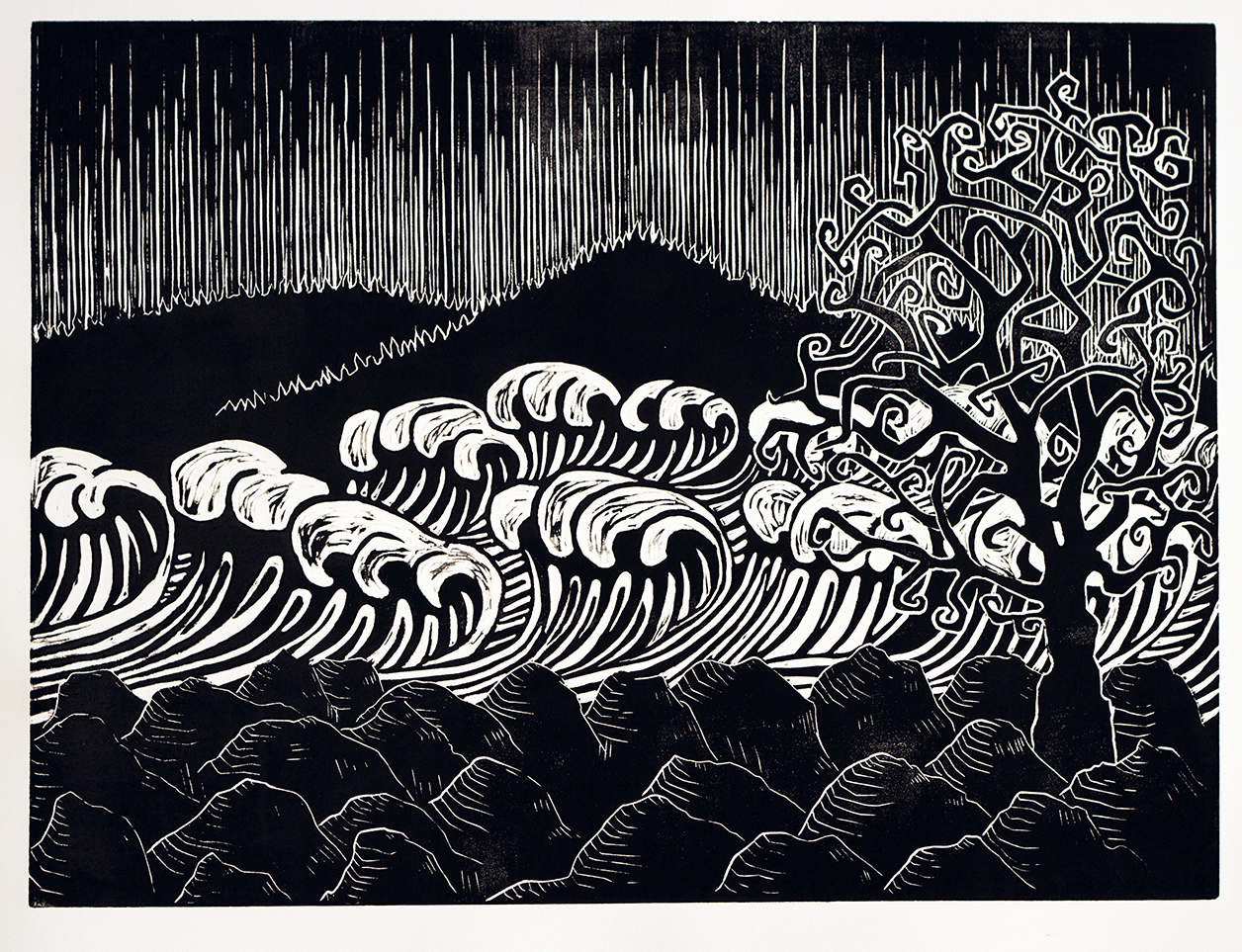 Northwest Islands — Woodcut Print